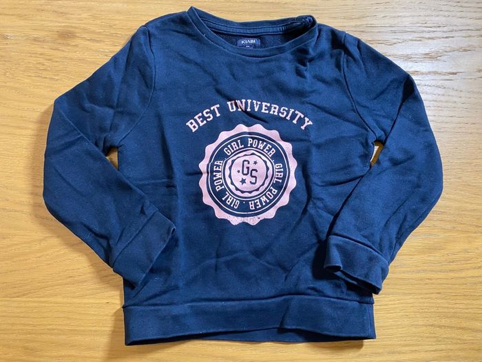 Kiabi sweat-shirt University bleu/rose Taille 5 ans - photo numéro 6