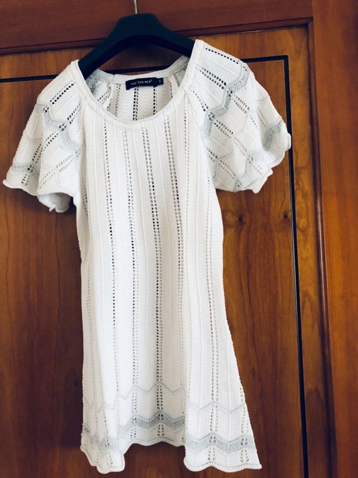 Blouse blanche manches courtes Vue sur mer 36
