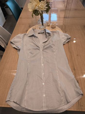 Chemise rayée blanc et bleu manches courtes Taille M KIABI