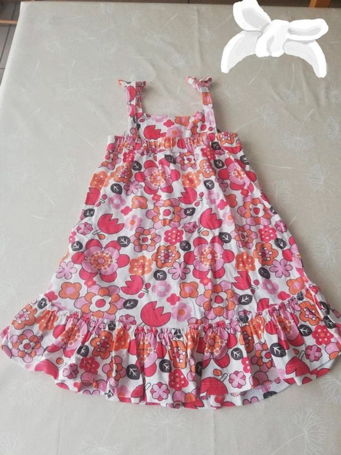 Robe bretelles à fleurs la redoute 86 cm neuve - photo numéro 3