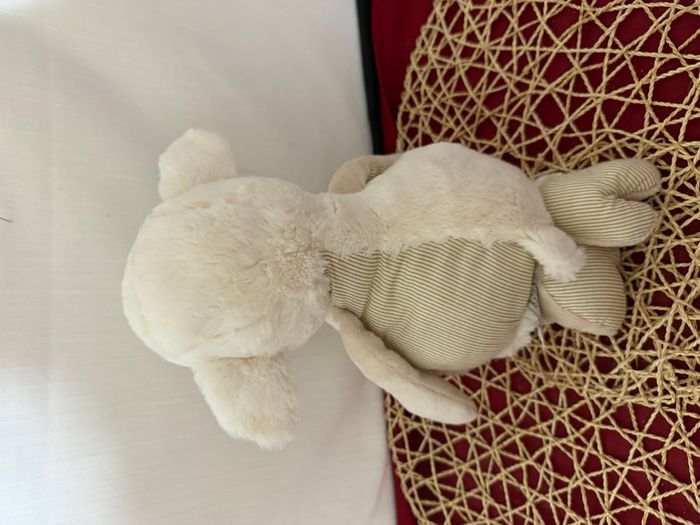 PELUCHE DOUDOU MOUTON COCKTAIL SCANDINAVE BLANC RAYE BEIGE - photo numéro 3