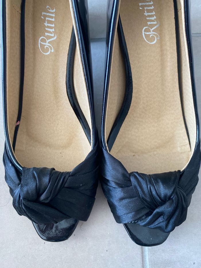 Sandales à talons blocs noires 37 - photo numéro 2