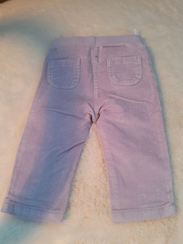 ​Pantalon Bébé Velours Côtelé Lilas/Mauve Clair (Taille 68 / 6 Mois) - Baby Club - photo numéro 2