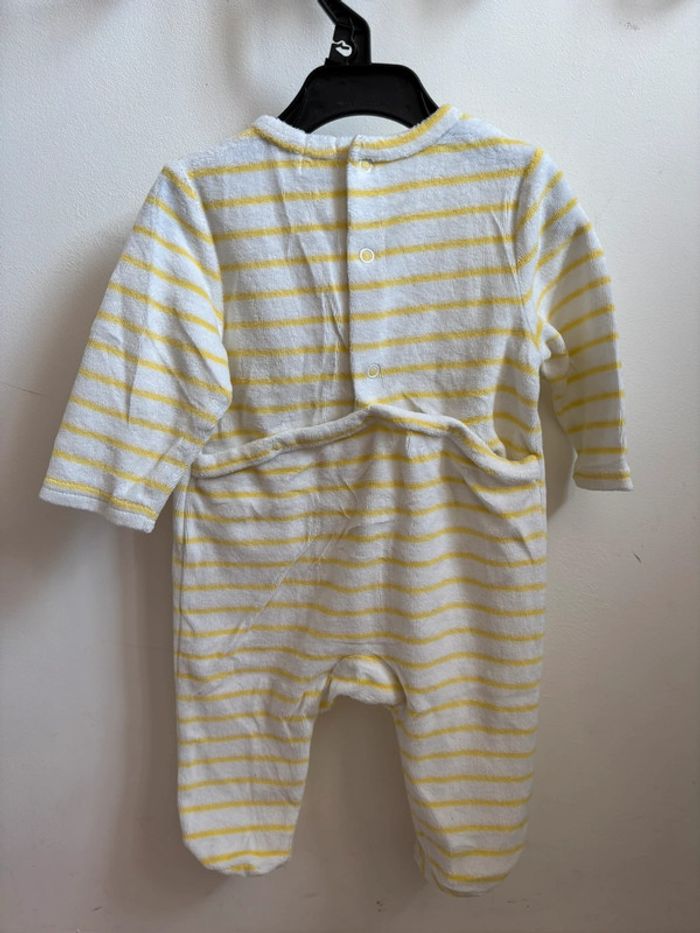 Pyjama velours rayé jaune 3 mois - photo numéro 5