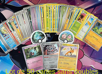 Lot de 50 cartes pokemon sans double
