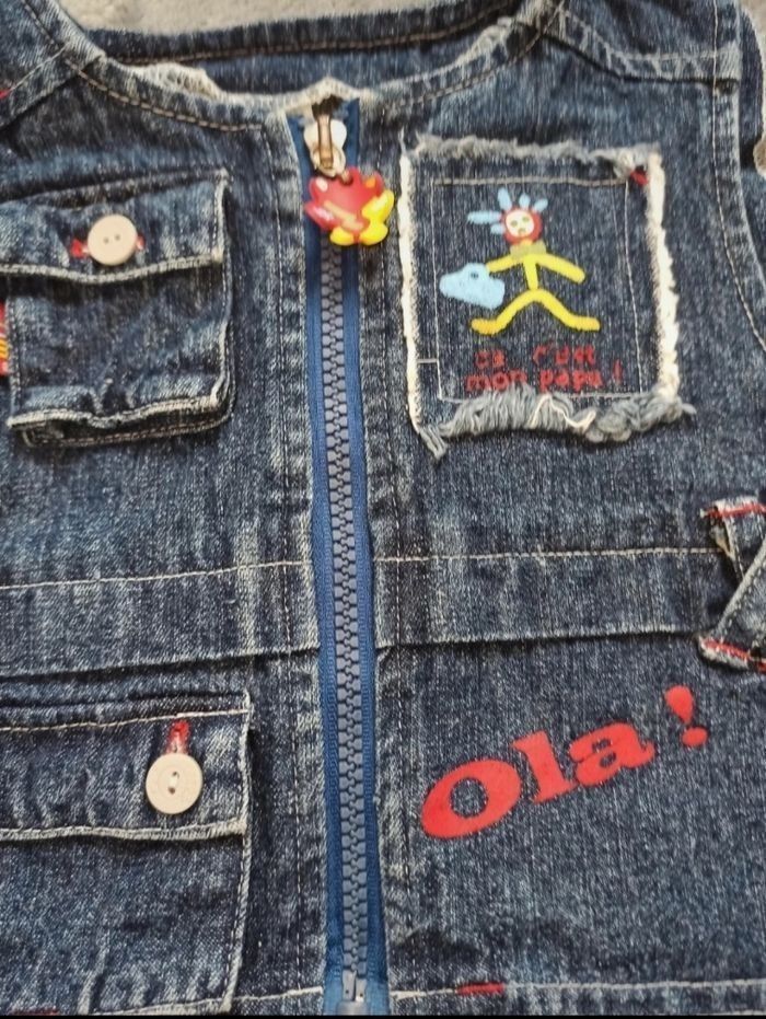 Veste jean sans manches 12 mois - photo numéro 2