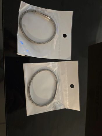 Lot de 2 bracelets mixtes acier tressé