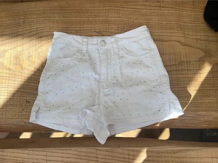 Short taille 32 12 ans blanc Jennyfer à strass été jean - photo numéro 5