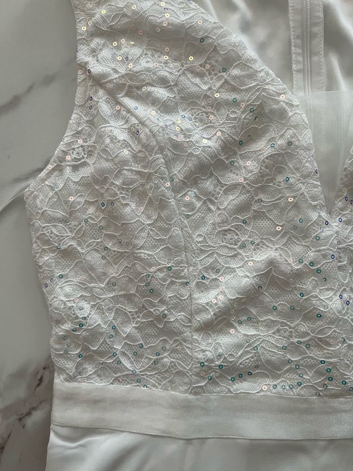 Robe de soirée pour mariage blanche taille L neuve avec étiquette - photo numéro 5