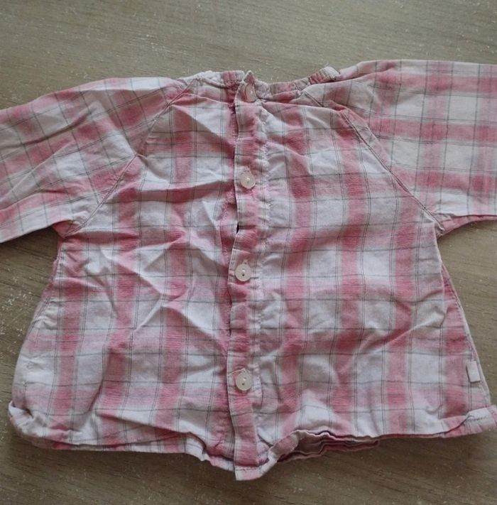 Tee shirt chemise à carreaux rose - photo numéro 3