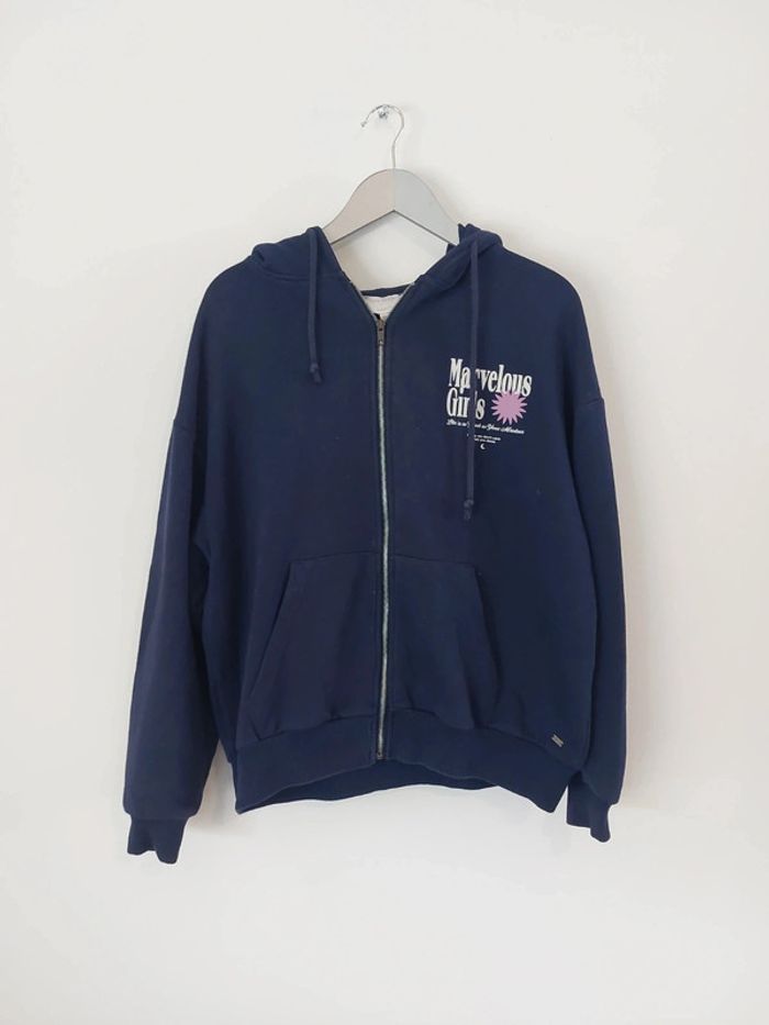 Sweat à capuche zippé bleu marine Pacific Republic Marvelous Girls Teen S/M femme
