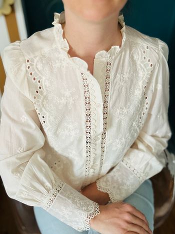 Blouse In April 1986 - Broderies anglaises - Taille S