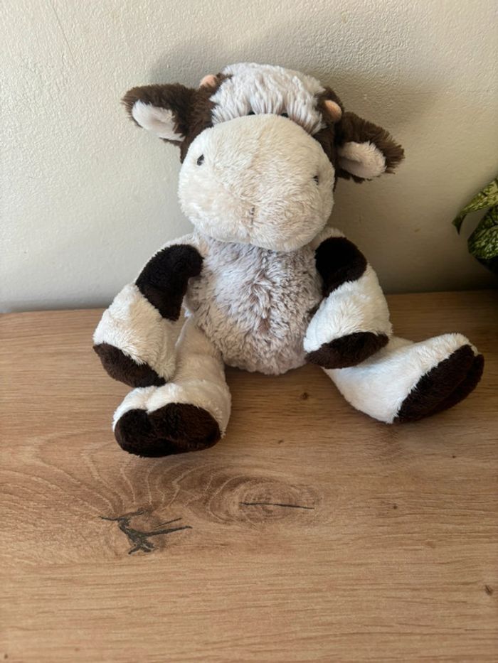 Doudou peluche vache beige marron bébé rêve casino état neuf