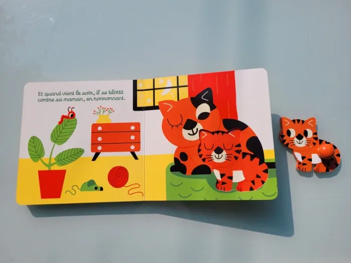 Livre à encastrement avec chat en bois 🐱 Mon petit chat !🐱 Petit Nathan - photo numéro 8