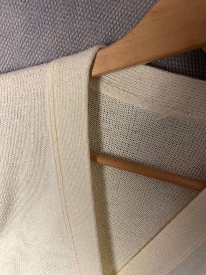 Gilet jaune paille en maille, très bon état - photo numéro 4