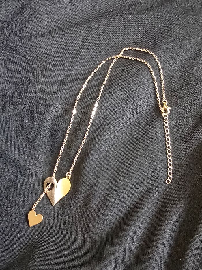 Collier deux cœurs histoire d'or - photo numéro 3