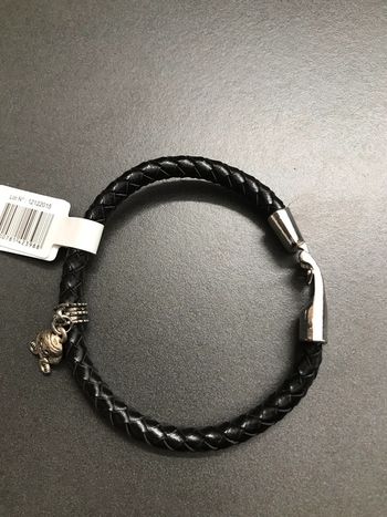Bracelet Sarah en cuir noir