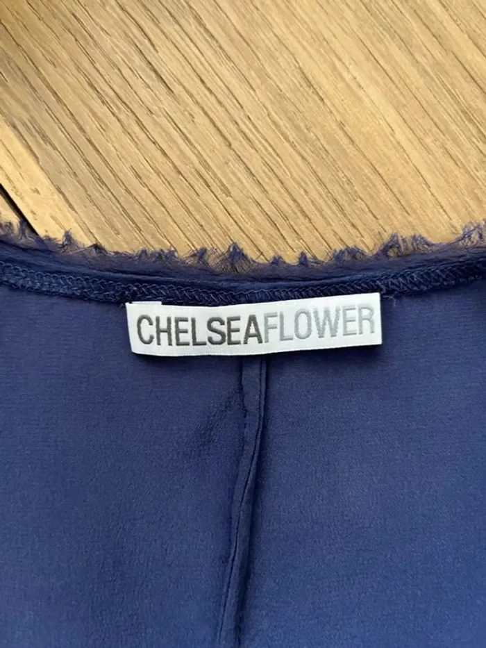 Blouse en soie bleu marine ChelseaFlower - photo numéro 8