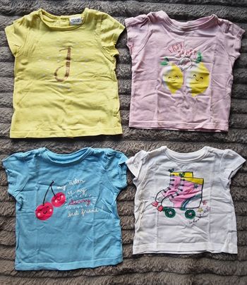 Lot 4 t-shirt manches courtes 12mois