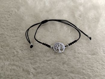 Bracelet cordon noir arbre de vie