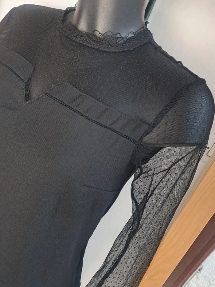 One step haut blouse noir dentelle T.36 - photo numéro 3