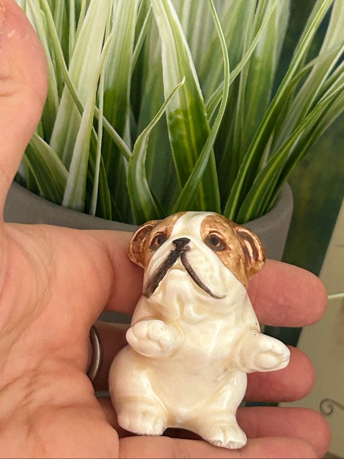Miniature, figurine, Bulldog  anglais, vintage, céramique ancienne - photo numéro 5