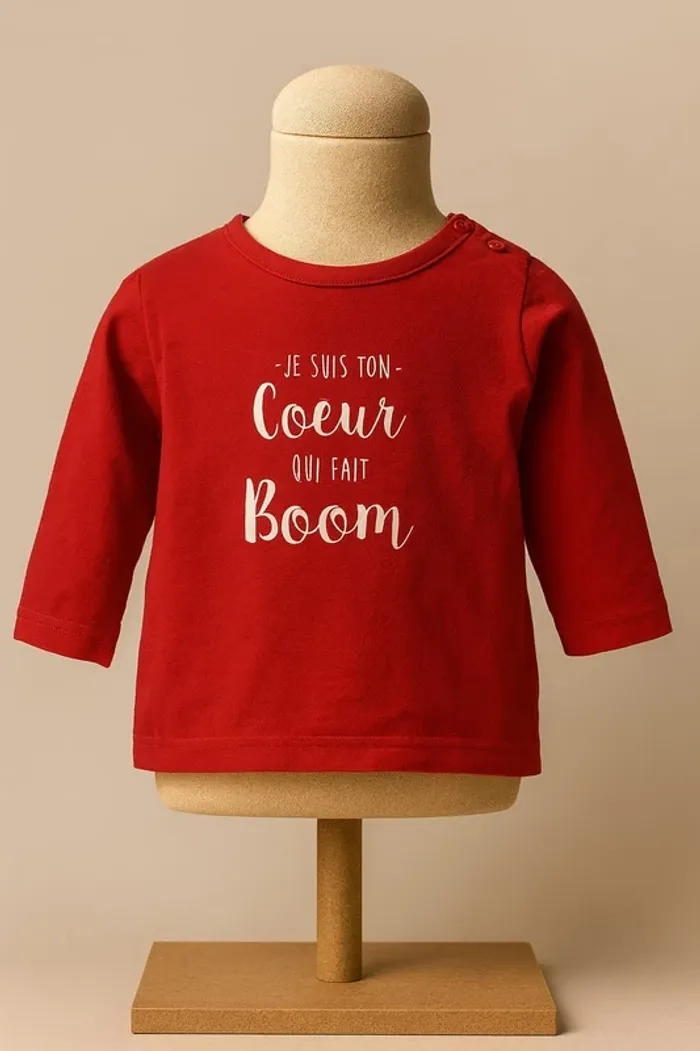 Tee shirt manche longue rouge imprimé Tape à l'oeil Taille 9 mois - photo numéro 2