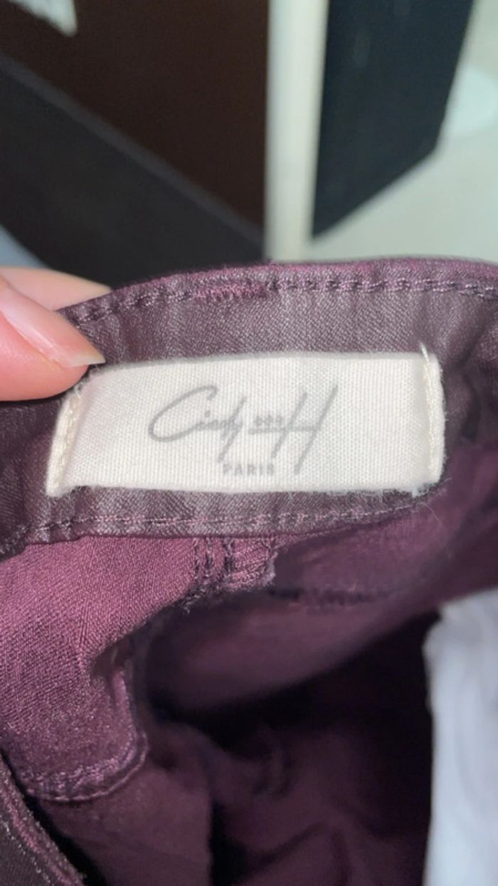 Pantalon slim huilé bordeaux Cindy H - photo numéro 3
