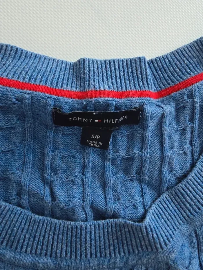Pull en maille bleu tommy hilfiger - photo numéro 4