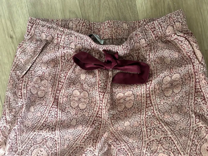 Etam ensemble pantalon + kimono /peignoir satin rose - photo numéro 5