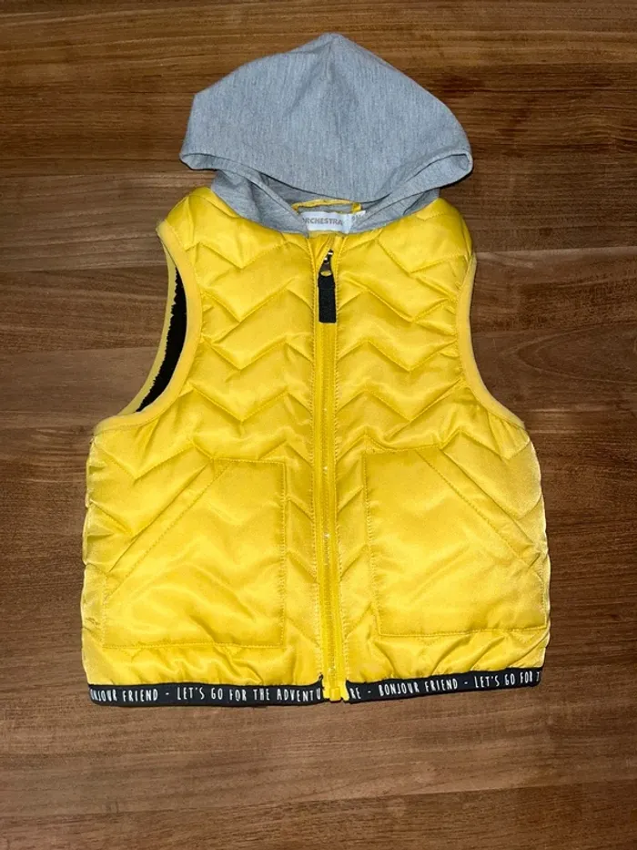 Blouson sans manche à capuche doublé 9 mois