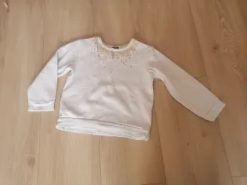 Pull blanc paillettes