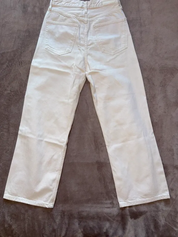 Jean blanc mango à jambes larges taille 34 femme en très bon état - photo numéro 7