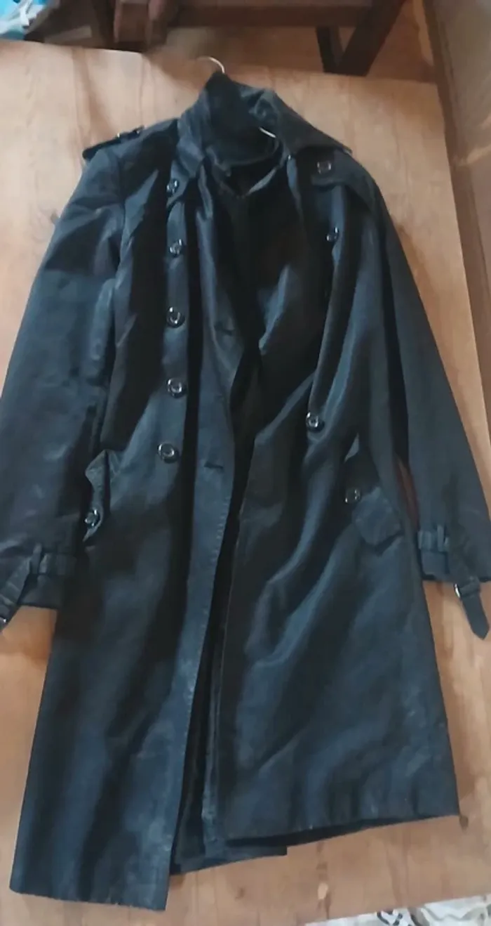 Long manteau noir trench idéal mi saison - photo numéro 4