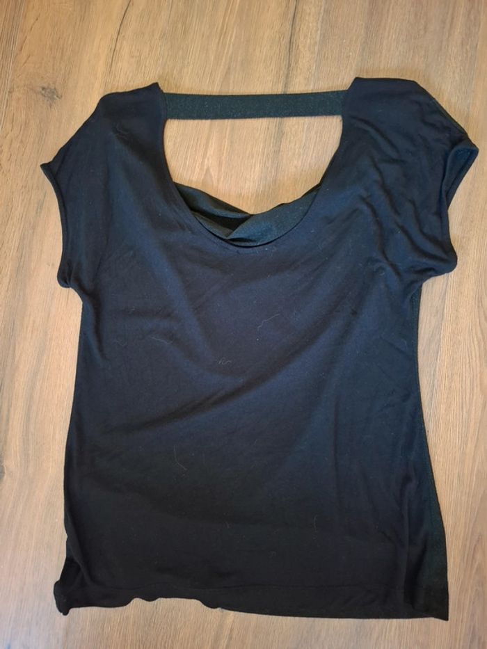 T-shirt noir à paillettes - photo numéro 3