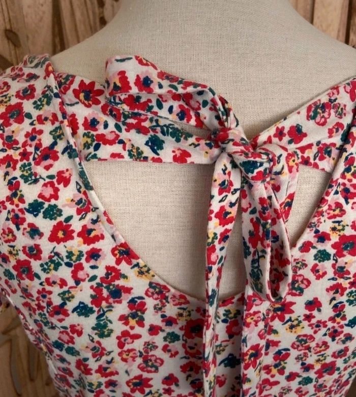 Robe col V fluide imprimée fleurie - photo numéro 7
