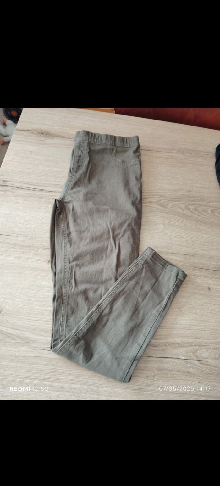 Pantalon skinny kaki taille 44 gemo