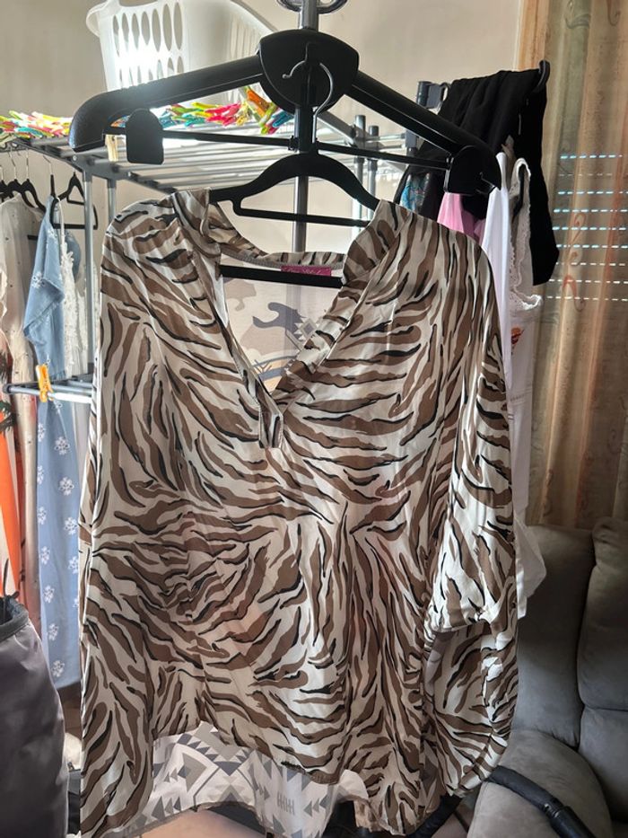 Blouse ML zébrée multicolore
