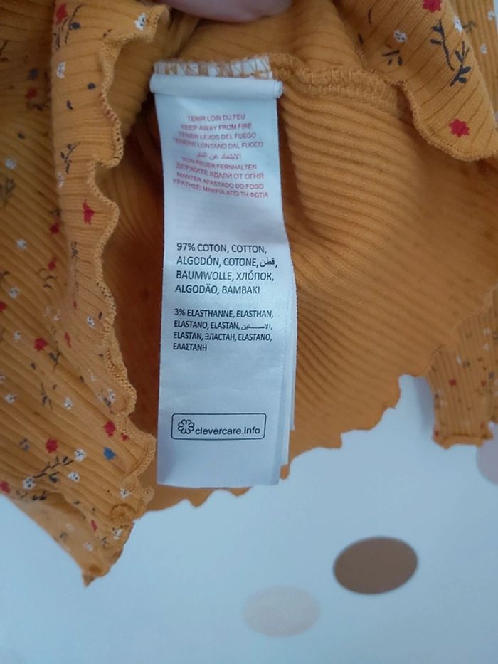 🦋 T shirt DPAM moutarde fleuri 3 ans - photo numéro 4