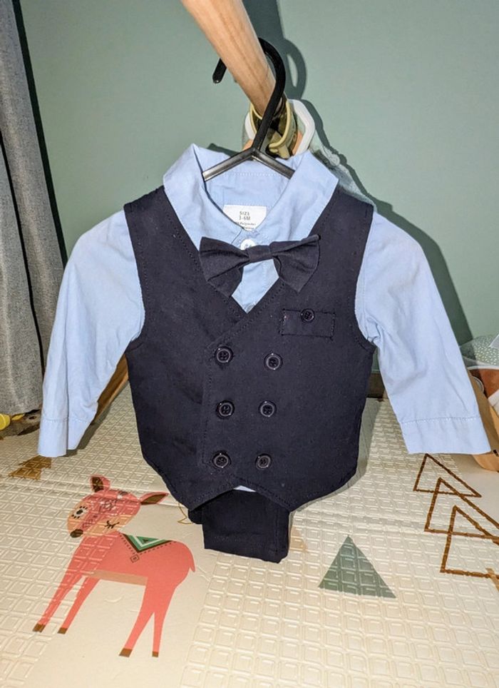 Tenue cérémonie bleu 3-6mois - photo numéro 2