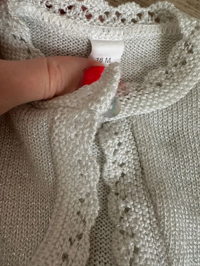 Boléro blanc pailleté 18 mois - photo numéro 3