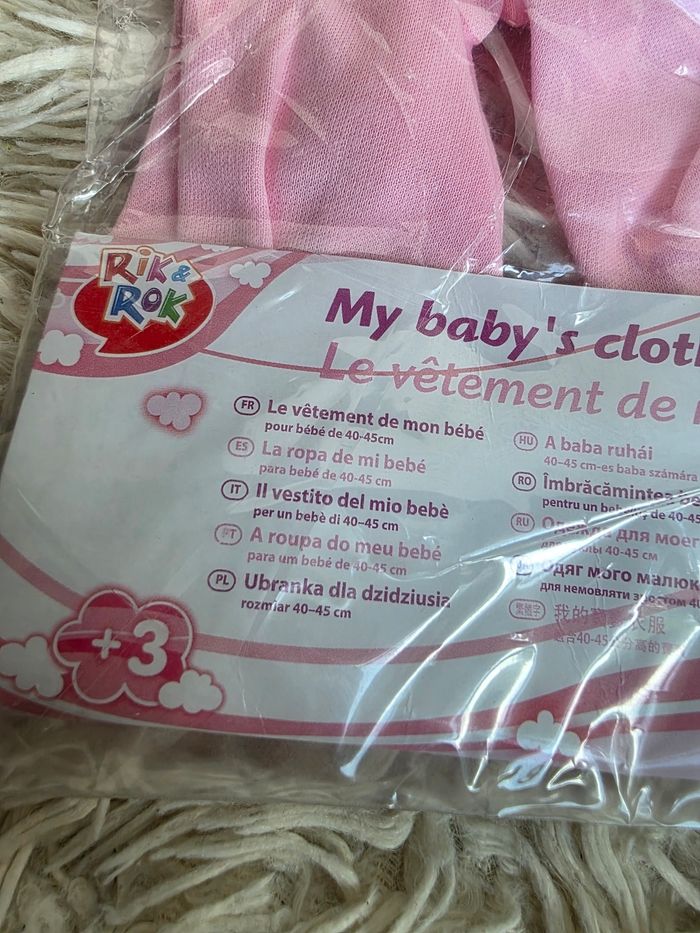 Vêtement de poupee pour bébé 40 - 45 cm : pyjama - photo numéro 2