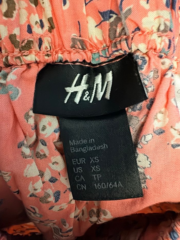 Jupe fluide à fleurs H&M – Taille XS – Rose pâle – 100% coton - photo numéro 2