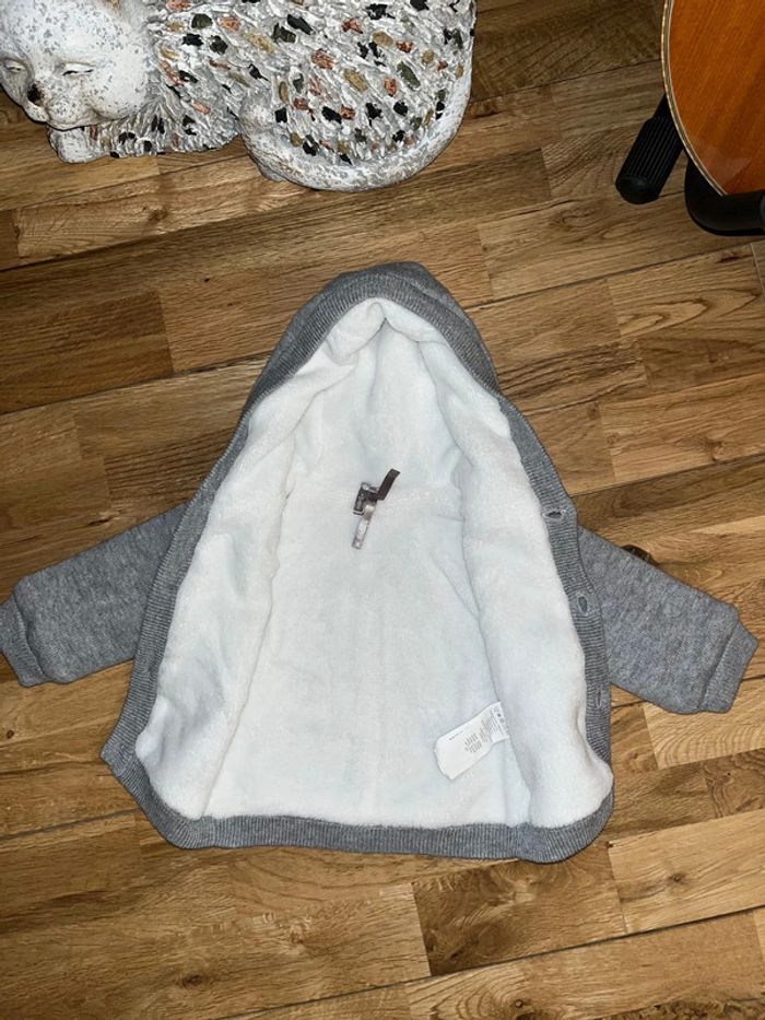 Gilet gris doublé bien chaud orchestra nickel 1mois/54cm - photo numéro 2