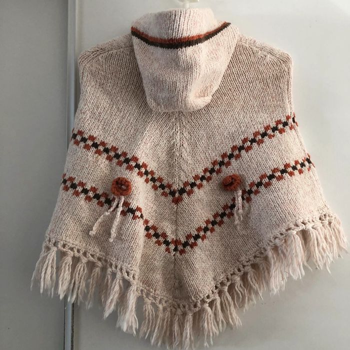 Poncho 5 ans à capuche style bohème enfant