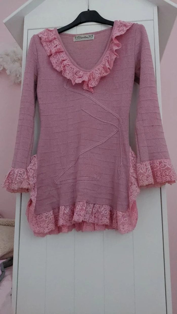 Superbe pull tunique vintage Carolina taille 2 - photo numéro 12