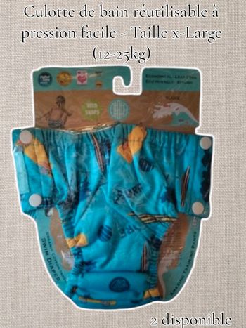 Culotte de bain réutilisable à pression facile - Taille x-Large (12-25kg) - charlie banana