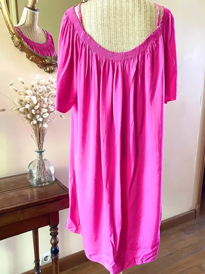 Robe Fluide Rose à Bretelles Robe Style Estival Chic et Confortable Taille M - photo numéro 6