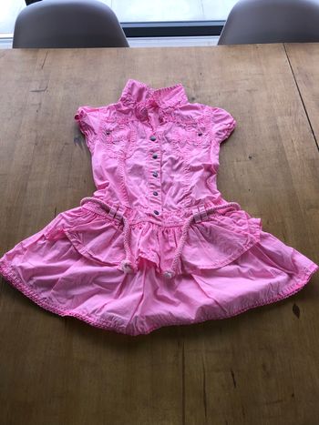 Robe chemise rose fluo