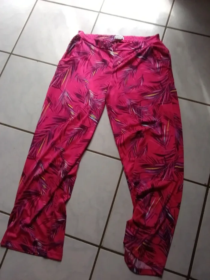 Pantalon léger rose motif - photo numéro 8